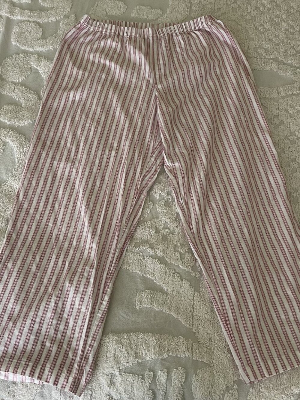Charter Club XL Pinstripe Pajama Pants Red White 100% cotton Soft Cozy Spring